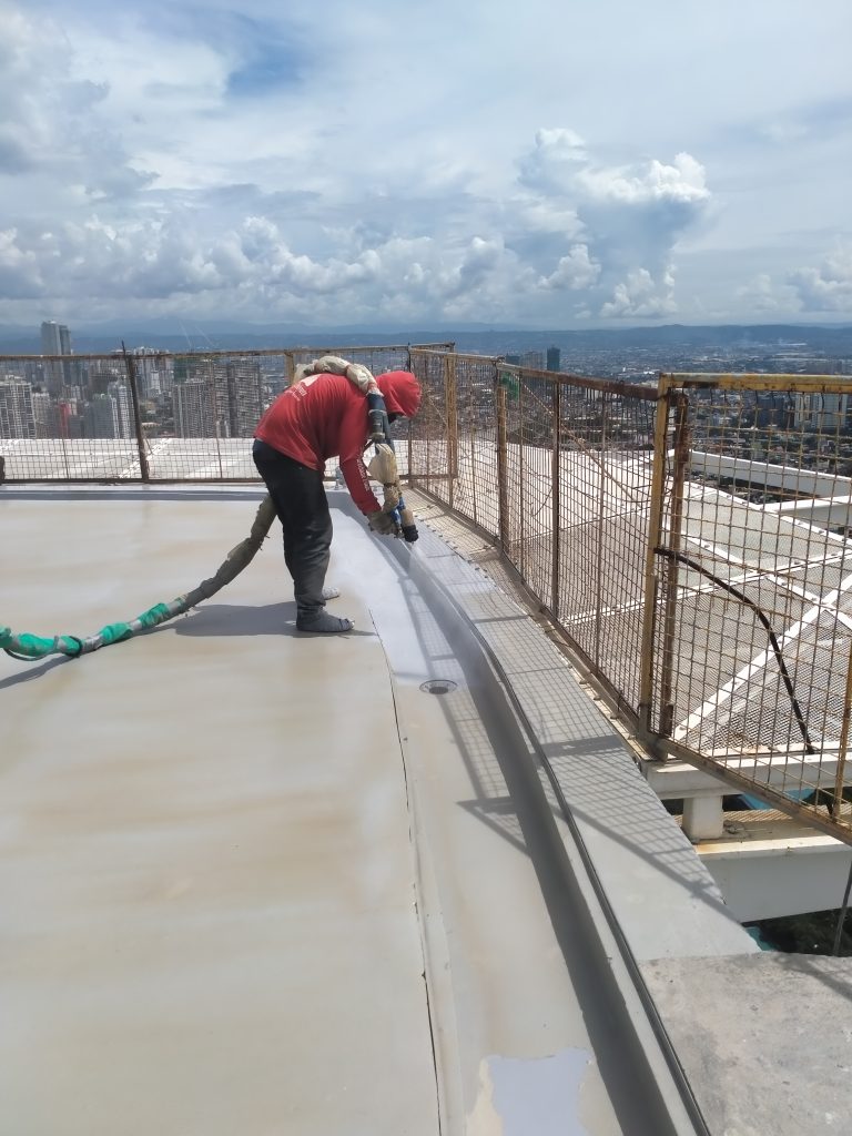 Spray application of polyurea products